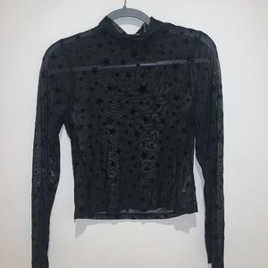 Star Mesh Long Sleeve Top